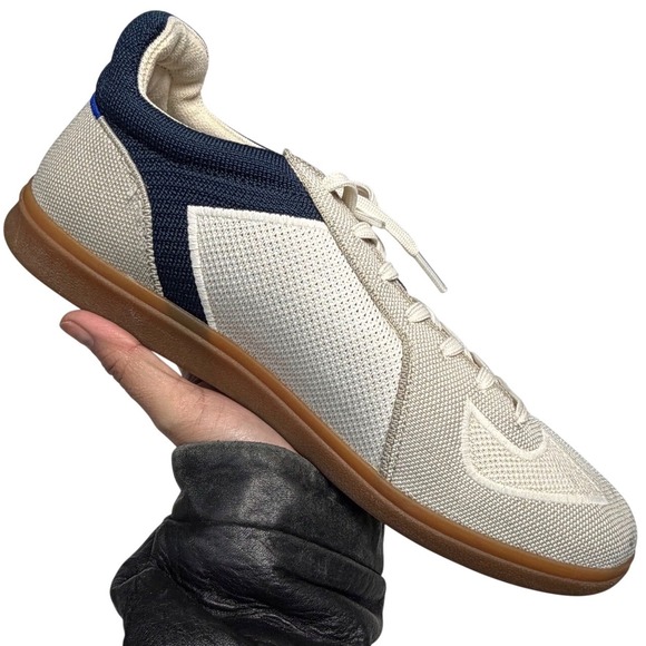 Rothy's Other - Rothy's‎ Men's 11.5 White Navy Lace Up Knit Sneakers Minimalist RS01 Gum Sole